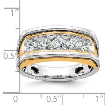 IBGoodman 14k Two-tone Men's Polished and Cut-Out 5-Stone Ring Mounting — alternate view