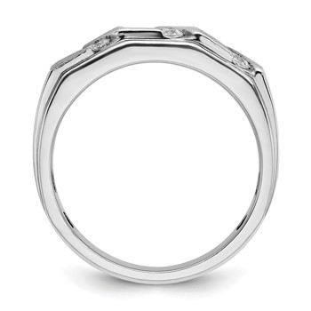IB Goodman 14k White Gold Polished and Satin Mens Ring Mounting — alternate view