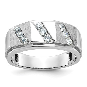 IB Goodman 14k White Gold Polished and Satin Mens Ring Mounting