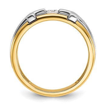 IBGoodman 14k Two-tone Men's Polished Satin and Cut-Out Cross Ring Mounting — alternate view