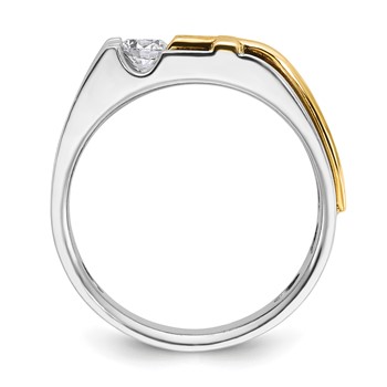 IBGoodman 10k Two-tone Men's Polished Satin and Cut-Out Cross Ring Mounting — alternate view