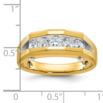 IBGoodman 10k Two-tone Men's Polished and Satin 5-Stone Ring Mounting — alternate view