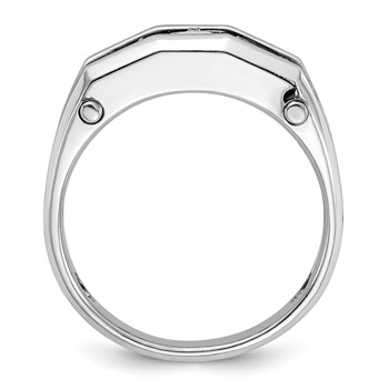 IBGoodman 14k White Gold Five Stone Polished and Satin Men's Ring Mounting — alternate view