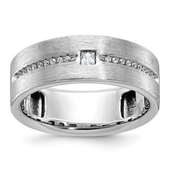 IB Goodman 14k White Gold Mens Polished and Satin Ring Mounting