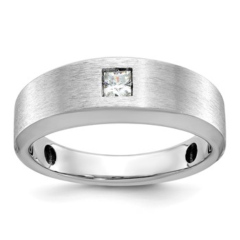 IB Goodman 14k White Gold Mens Polished and Satin Diamond Ring Mounting