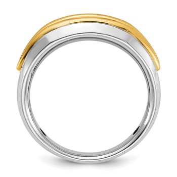 14k Two-Tone Gold 1/4 ctw Men's Polished 5-stone Diamond Ring — alternate view