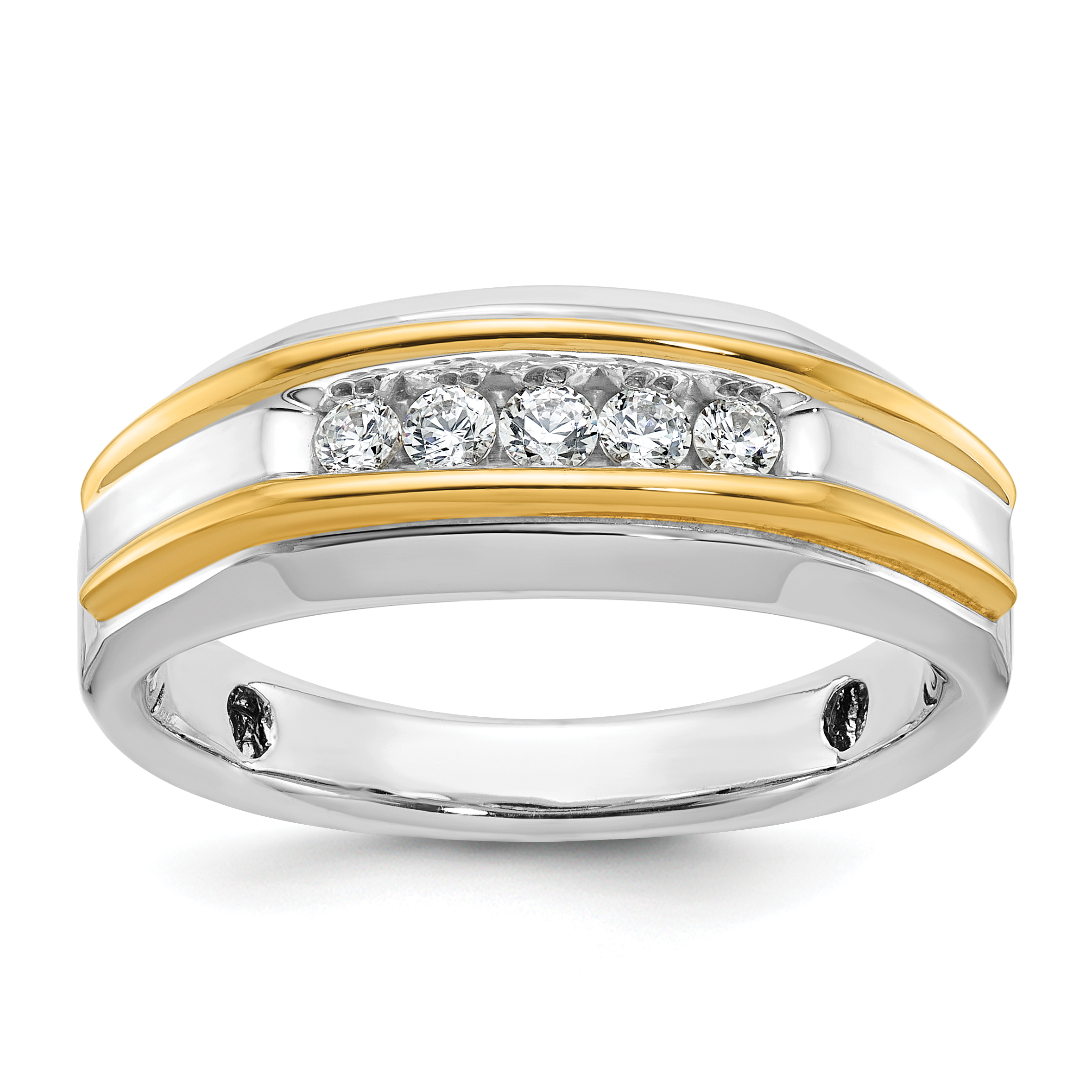 IBGoodman 14k Two Tone Five Stone Polished Men's Ring IBGoodman 14k Two Tone Five Stone Polished Men's Ring