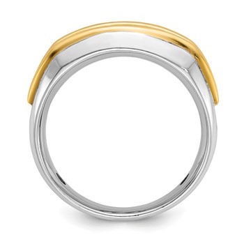 10k Two-tone White and Yellow Gold Fancy Ring Mounting — alternate view