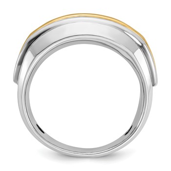 10k Two-tone IBGoodman Men's Polished 5-Stone Ring Mounting — alternate view