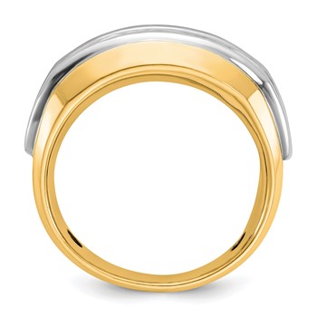 14k Two-tone IBGoodman Men's Polished 5-Stone Ring Mounting — alternate view