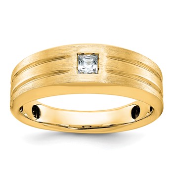 10k IBGoodman Men's Polished and Satin Diamond Ring Mounting