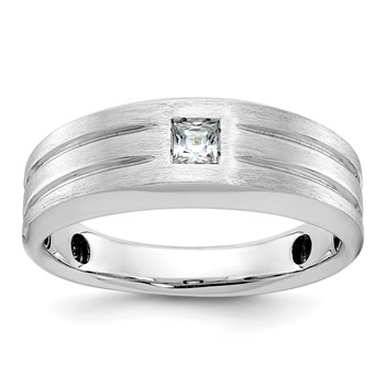 IB Goodman 14k White Gold Mens Polished and Satin Diamond Ring Mounting
