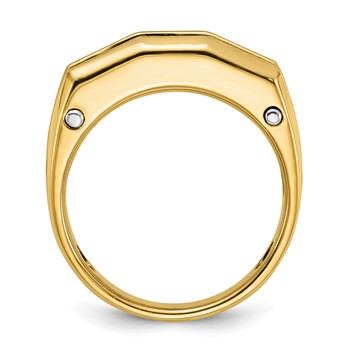 IBGoodman 14k Two-tone Five Stone Polished and Satin Men's Ring Mounting — alternate view