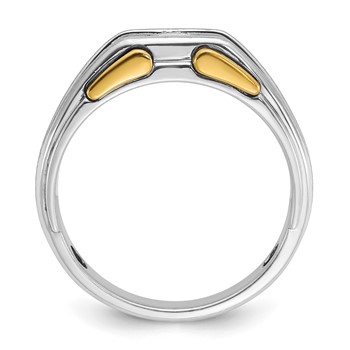 IB Goodman 14k Two-tone Mens Polished and Satin Diamond Ring Mounting — alternate view