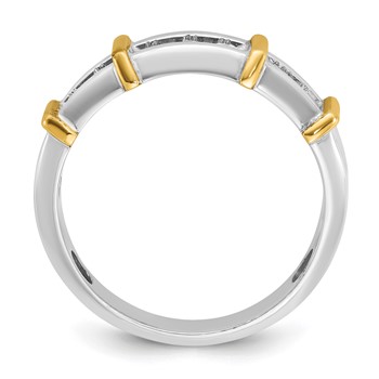 IB Goodman 14k Two-tone Mens Polished 7-Stone Ring Mounting — alternate view