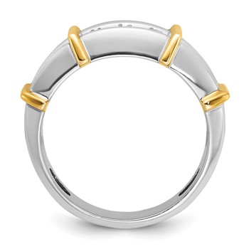 IB Goodman 14k Two-tone Mens Polished 7-Stone Ring Mounting — alternate view