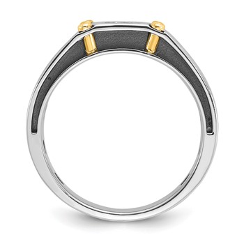 IB Goodman 14k Two-tone Mens Polished and Satin Diamond Ring Mounting — alternate view