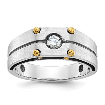 IB Goodman 14k Two-tone Mens Polished and Satin Diamond Ring Mounting