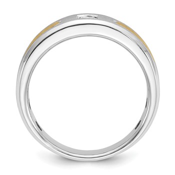 IB Goodman 14k Two-tone Mens Polished and Satin Diamond Ring Mounting — alternate view