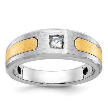 IB Goodman 14k Two-tone Mens Polished and Satin Diamond Ring Mounting