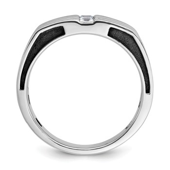 IB Goodman 14k White Gold Mens Polished and Satin Diamond Ring Mounting — alternate view