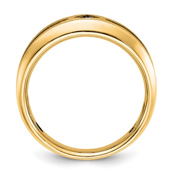 IBGoodman 10k Men's Polished Satin and Grooved Square Stone Center Ring Mounting — alternate view