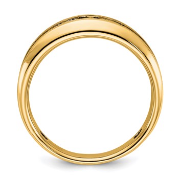 10k Yellow Gold IBGoodman Men's Polished and Brushed Diamond Ring Mounting — alternate view