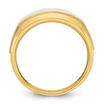 IBGoodman 14k with White Rhodium Men's Polished 7-Stone Ring Mounting — alternate view