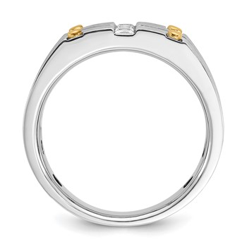 IB Goodman 14k Two-tone Mens Polished and Satin Diamond Ring Mounting — alternate view