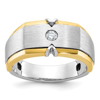 IB Goodman 14k Two-tone Mens Polished and Satin Diamond Ring Mounting