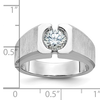 IB Goodman 14k White Gold Mens Polished and Satin Diamond Ring Mounting — alternate view