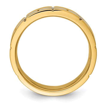 IBGoodman 14k Two-tone Three Stone Prong Set Men's Ring Mounting — alternate view