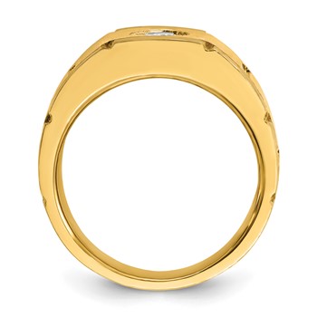 10ky IBGoodman Men's Polished Satin and Grooved Ring Mounting — alternate view