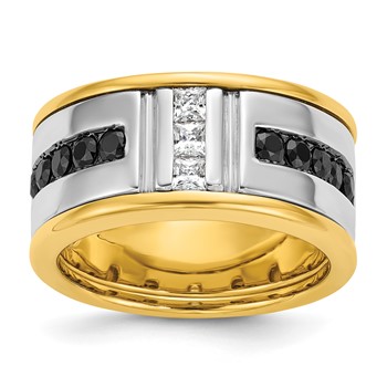 IBGoodman 14k Two-tone Men's Polished and Grooved Ring Mounting