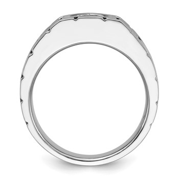 IBGoodman 14k White Gold Polished and Satin Men's Ring Mounting — alternate view