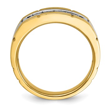 IBGoodman 14k Two-tone Five Stone Polished and Satin Men's Ring Mounting — alternate view