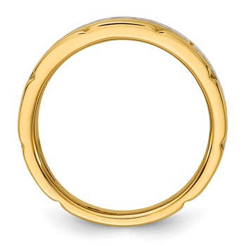 IBGoodman 14k Two-tone Three Stone Prong Set Men's Ring Mounting — alternate view