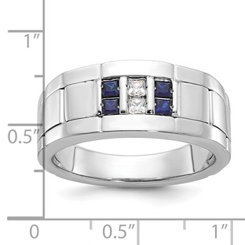 IB Goodman 14k White Gold Polished and Grooved Mens Ring Mounting — alternate view
