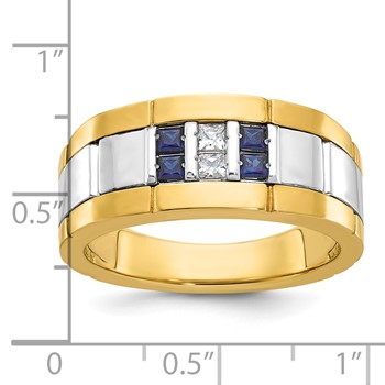 IB Goodman 14k Two-tone Polished and Grooved Mens Ring Mounting — alternate view