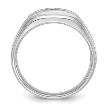 14kw IBGoodman Men's Polished Satin and Grooved 5-Stone Ring Mounting — alternate view