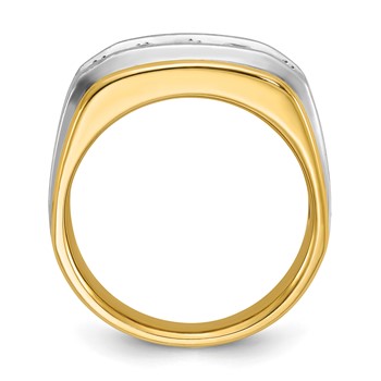 IBGoodman 14k Men's Polished Satin and Grooved 5-Stone Ring Mounting — alternate view