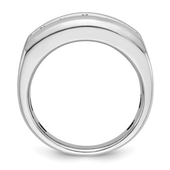 IBGoodman 14k White Gold Men's Polished and Satin 5-Stone Ring Mounting — alternate view