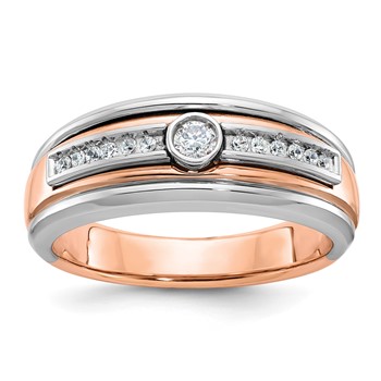 IB Goodman 14k Two-tone White/Rose Gold Mens Diamond Ring Mounting