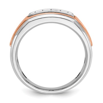 IBGoodman 14k White and Rose Gold Men's Polished 5-Stone Ring Mounting — alternate view