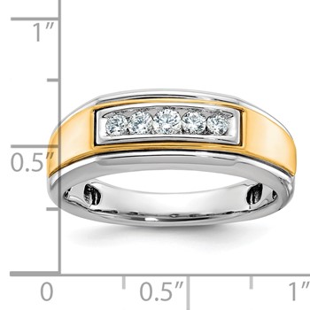 IBGoodman 14k Yellow and White Gold Men's Polished 5-Stone Ring Mounting — alternate view