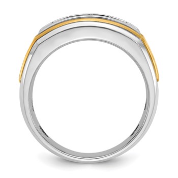 14k White & Rose Gold IBGoodman Men's Polished 5-Stone Ring Mounting — alternate view