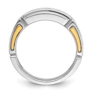 IB Goodman 14k Two-tone Mens Polished and Cut-Out 2-Row Ring Mounting — alternate view