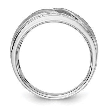 IBGoodman 14k White Gold Polished and Grooved Men's Ring Mounting — alternate view