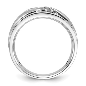 14k IBGoodman Men's Polished Satin and Grooved Ring Mounting — alternate view