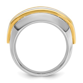 IB Goodman 14k Two-tone Mens Polished 5-Stone Channel Ring Mounting — alternate view